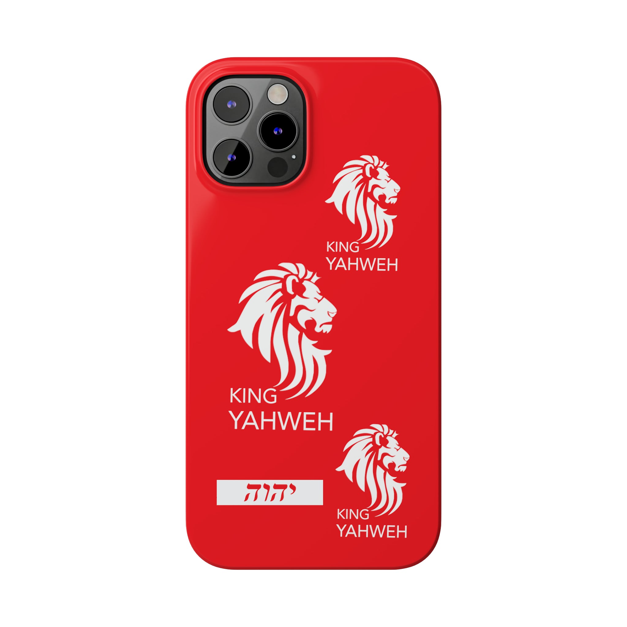 King YAHWEH Trends Slim Phone Case (Red/White lion)