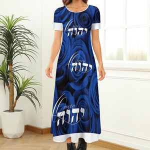 KING YAHWEH (Queen Celebrated Dress) Round Neck Short sleeve