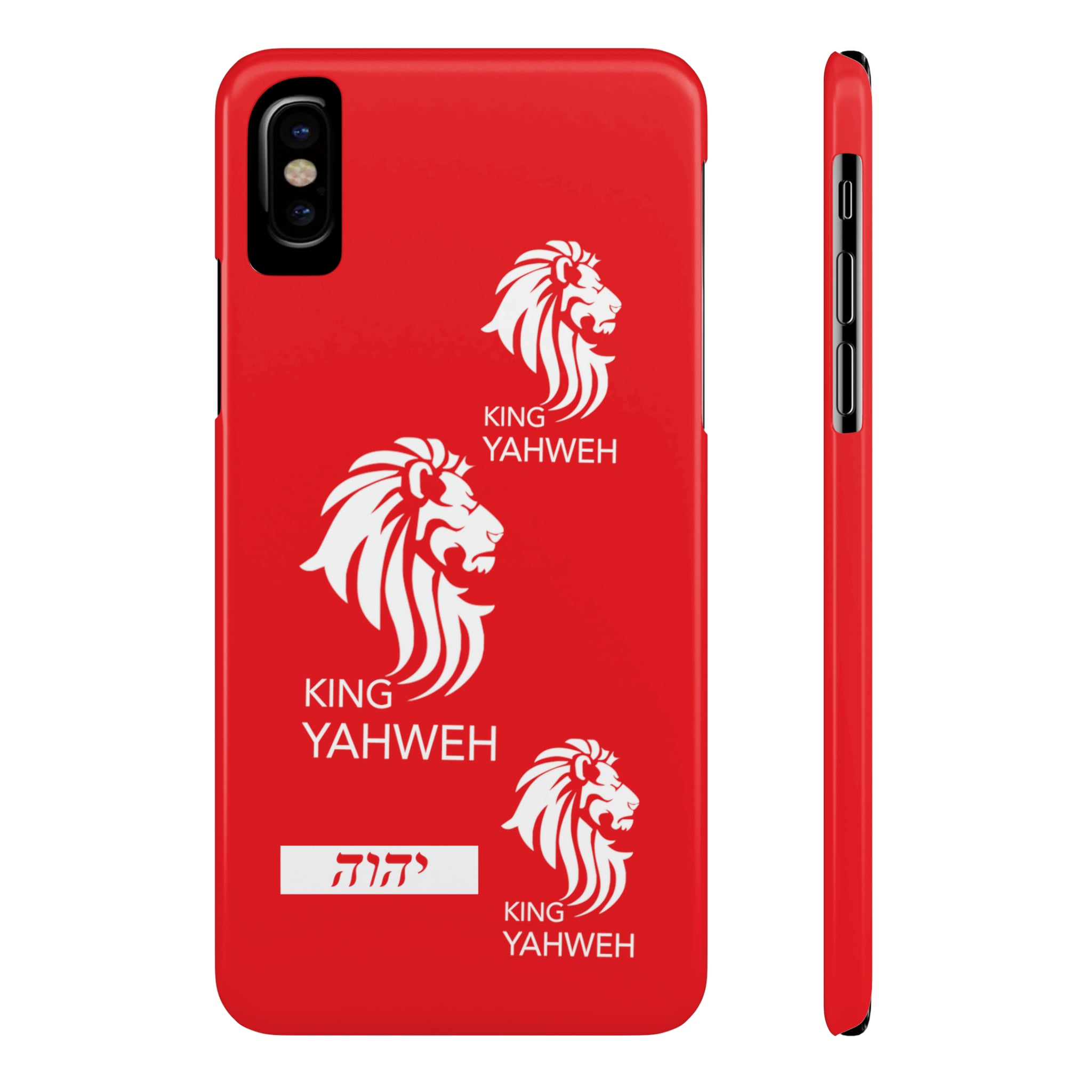 King YAHWEH Trends Slim Phone Case (Red/White lion)