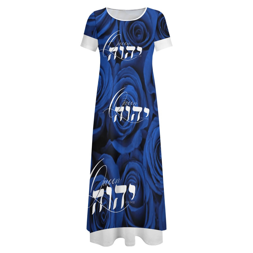 KING YAHWEH (Queen Celebrated Dress) Round Neck Short sleeve