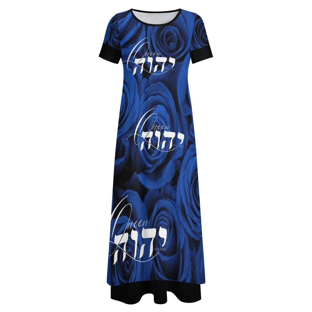 KING YAHWEH (Queen Celebrated Dress) Round Neck Short sleeve