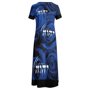 KING YAHWEH (Queen Celebrated Dress) Round Neck Short sleeve