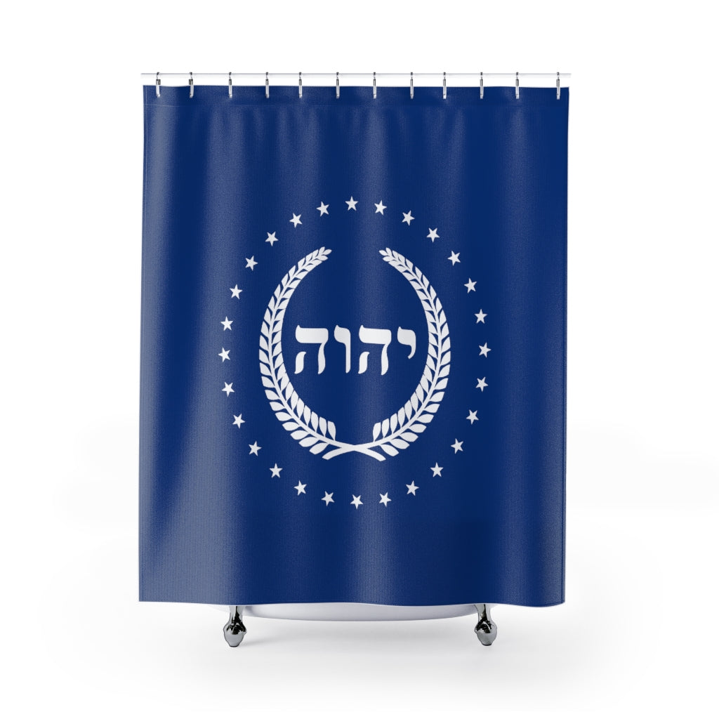 The Kingdom of YAHWEH Shower Curtain (Blue)