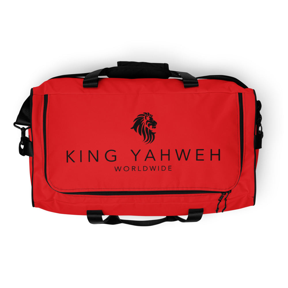 King Yahweh Worldwide Classic 2.0 Duffle Bag (Fire Red & Black)
