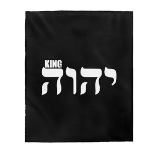 King YAHWEH Velveteen Plush Blanket (Onyx)