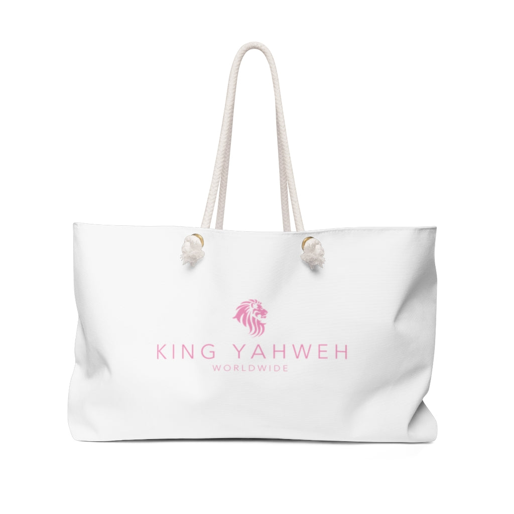 King Yahweh Worldwide Weekender Bag (White & Pink)