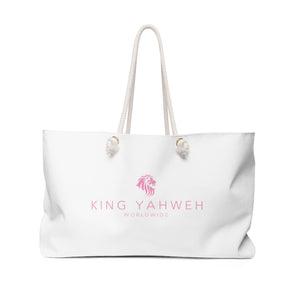 King Yahweh Worldwide Weekender Bag (White & Pink)