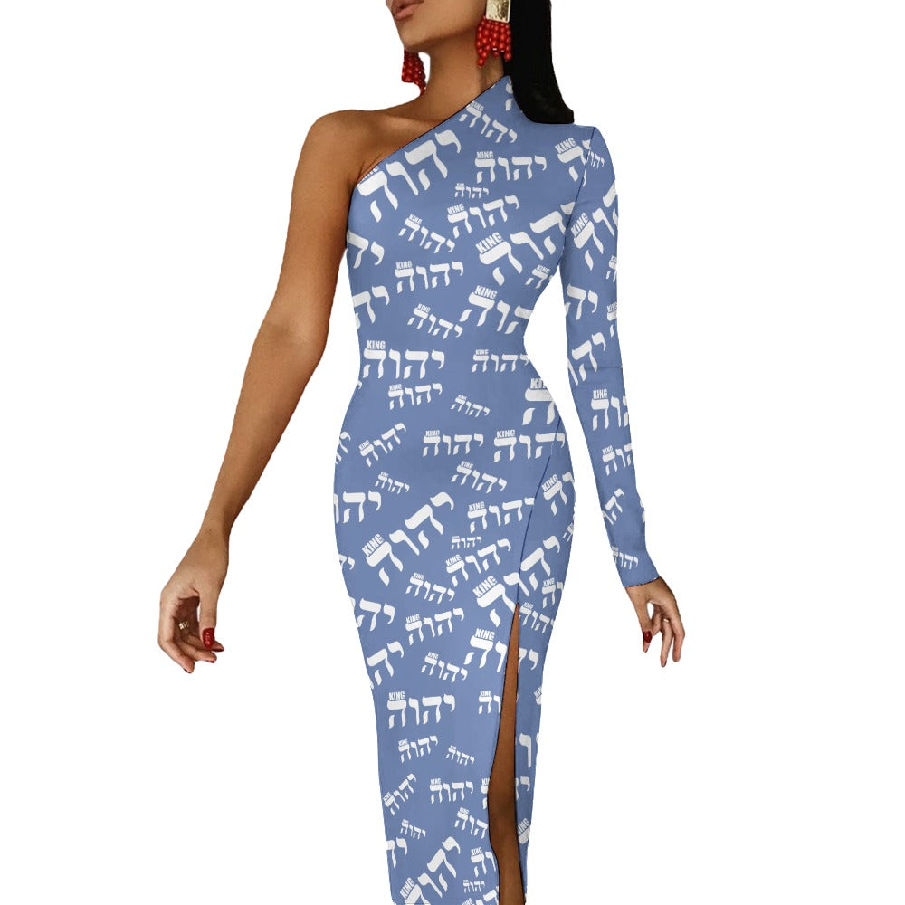 King YAHWEH Luxe II Half Sleeve Slit Dress
