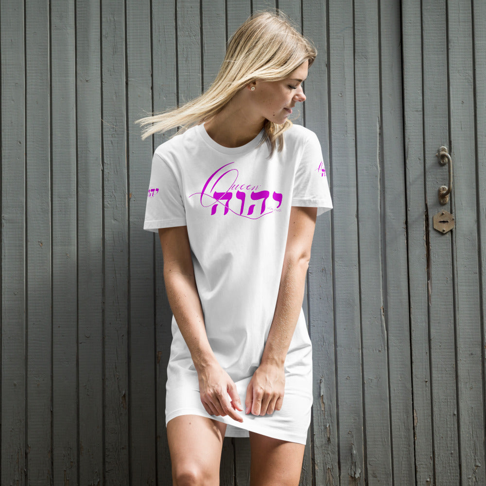 Queen Yahweh Organic cotton t-shirt dress (White)