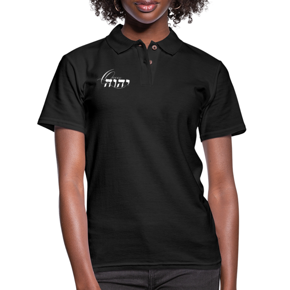 Queen YAHWEH Pique Polo Shirt - black