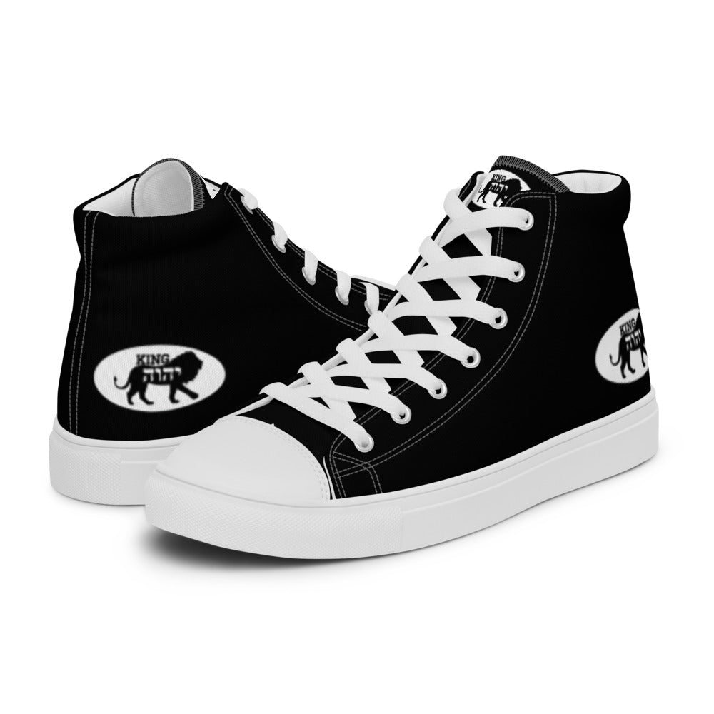 King YAHWEH Signature Women’s High Top Canvas Shoes (Black)